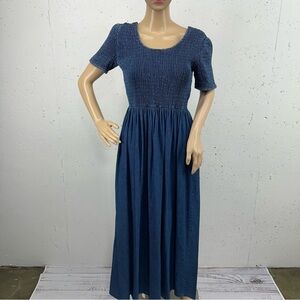 Vintage Bonnie Strauss Women’s size Small Maxi Denim Jean Dress